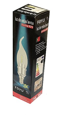 LÂMPADA VELA LED BRANCA FRIA E14 4W 6500K FOYU