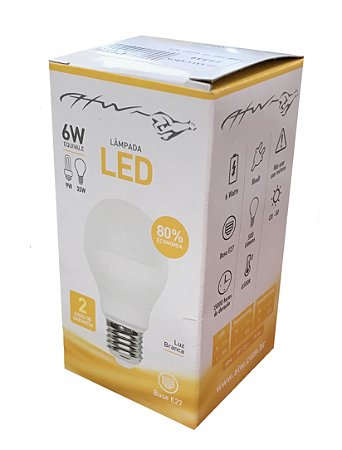 LÂMPADA LED 6W BULBO BIVOLT ATW