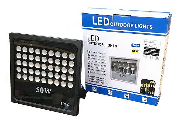 REFLETOR LED 50W 6000K LINHA ECO SLIM MXT