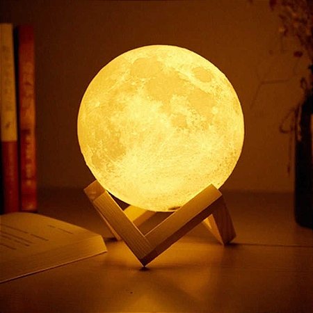 LÂMPADA LUA MESA RGB COM SENSOR