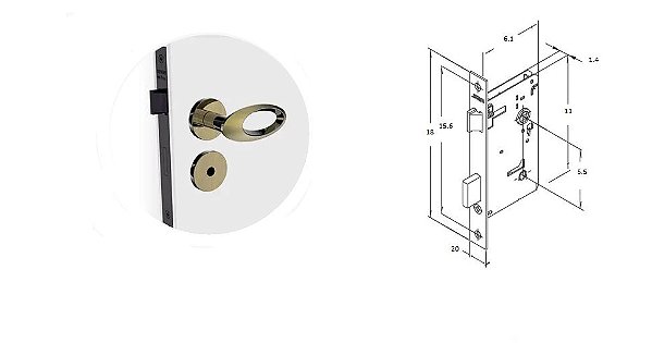 FECHADURA SOPRANO OPEN GOLF BANHEIRO ANTIQUE BRASS ROS22 REF: 03003088315