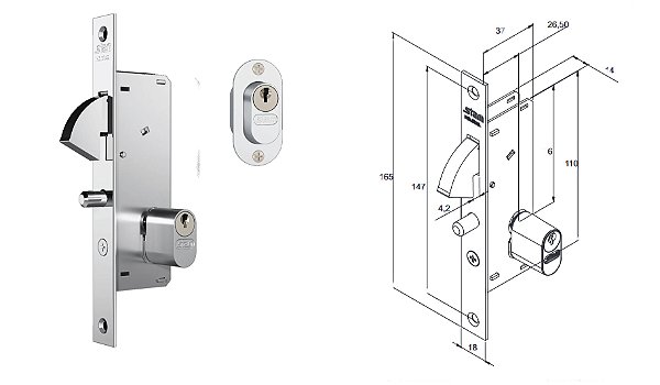 FECHADURA STAM 940 INOX ESPELHO G