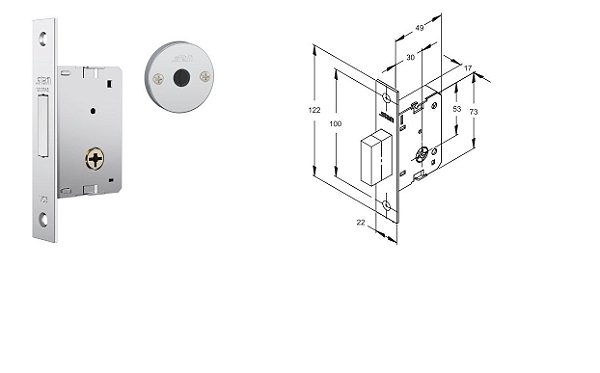 FECHADURA STAM 1001(PAR) ESPELHO INOX