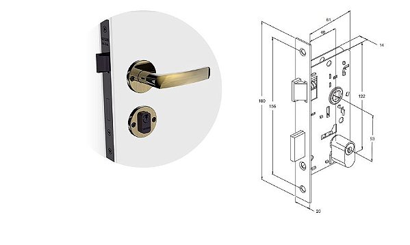 FECHADURA SOPRANO EXTERNO PALI ANTIQUE REF: 03001077315