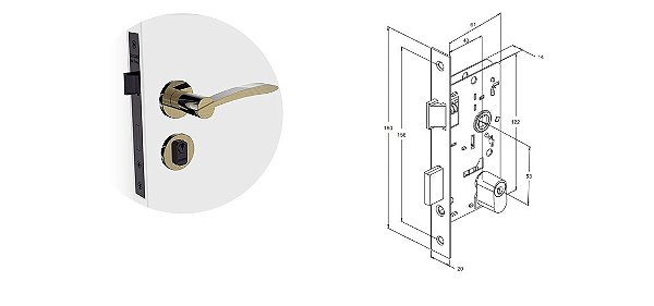 FECHADURA SOPRANO HORUS RETA EXT ANTIQUE BRASS ROS22 REF:03001078215