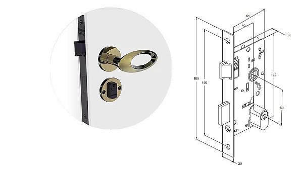FECHADURA SOPRANO OPEN GOLF EXTERNA ANTIQUE BRASS ROS22 REF: 03001078315