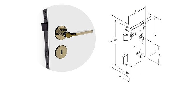 FECHADURA SOPRANO YES INT ANTIQUE BRASS ROS23 REF:03002079215