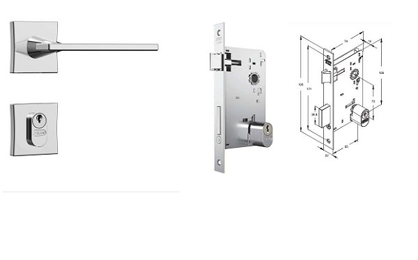 FECHADURA STAM CLASSIC 3000 ROSETA REDONDA INOX ESCOVADO EXTERNA