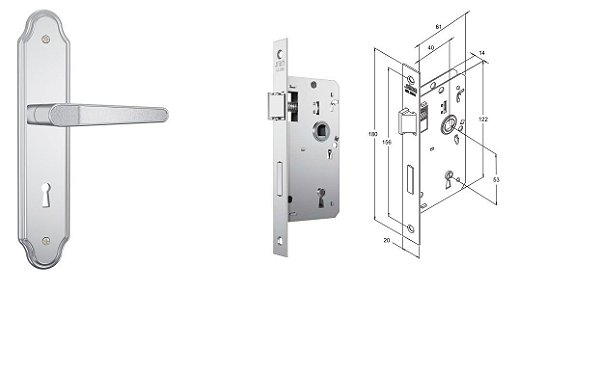 FECHADURA STAM 813/23 ROSETA QUADRADO INOX INTERNA