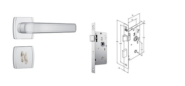 FECHADURA STAM 823/23 ROSETA QUADRADA INOX WC