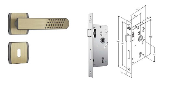 FECHADURA STAM 813/21 INTERNA ROSETA QUADRADA OXIDADO