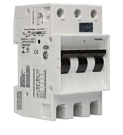 DISJUNTOR DIN TRIPOLAR SIEMENS CURVA C 32 A