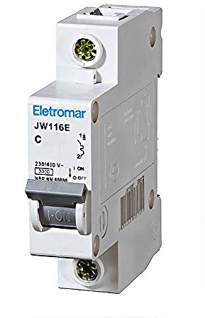 DISJUNTOR DIN UNIPOLAR CURVA C 20 A ELETROMAR