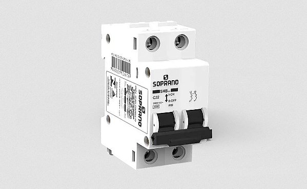 DISJUNTOR DIN BIPOLAR SOPRANO CURVA C 06A