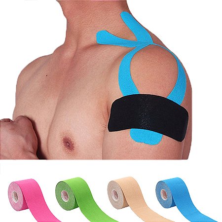 Fita Kinesio Tape Bandagem Funcional Elástica Adesiva Fisioterapia fita  coloridas Exercícios Fitness - Cronos Esporte