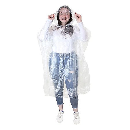 Capa de Chuva Impermeável Descartável Portátil Transparente
