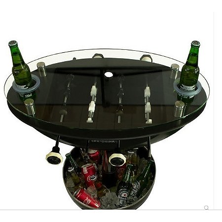 Bistrô Futdrink Pebolim E Suporte Para Bebidas 3 Em 1 Cor Da Mesa De Pebolim Preto