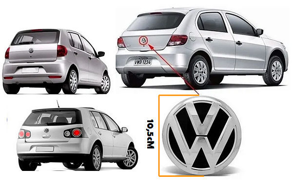 EMBLEMA LOGOTIPO PORTA MALAS VW FOX 09/14 GOL 09/12