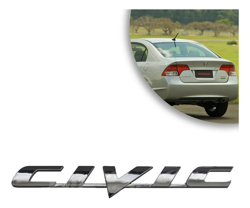 Emblema Escrita Civic Hd Civic 07/11 Cromado
