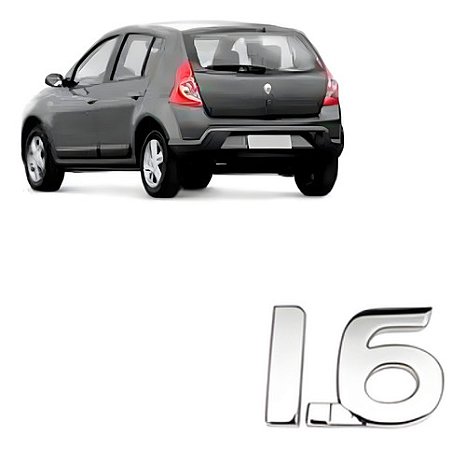 Emblema Escrita Renault Sandero 1.6 2013 2014 2015 2016 Cromado