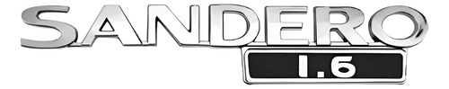 Emblema Escrita Sandero 1.6 Cromado Renault 2009 A 2012