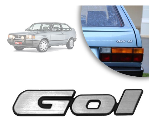 Emblema Porta-mala Vw Gol 1991/1997 Escovado Prata