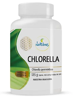 Chlorella - 45g (Aproximadamente 150 Comprimidos de 300mg) NATTUBRAS