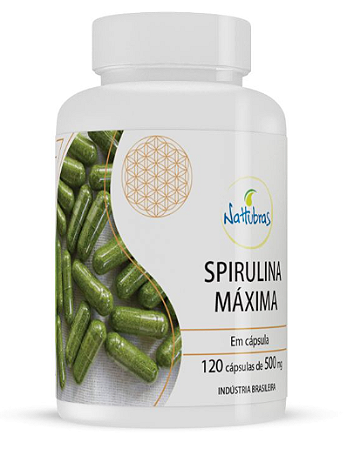 Spirulina Máxima - 60 Cápsulas de 500mg NATTUBRAS