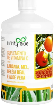 Suplemento de Vitamina C - Sabor Laranja, Mel, Geléia Real e Aloe Vera - 1 Litro Infinity Aloe