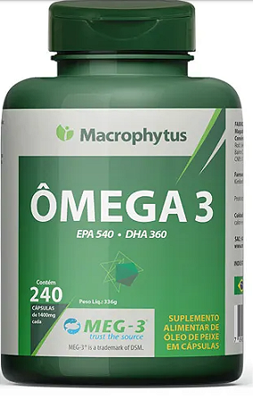 Omega 3 - 240 cápsulas de 1400mg  Macrophytus