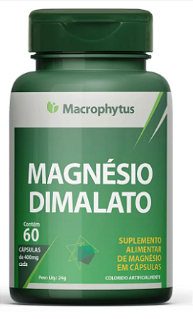 Magnésio Dimalato - 60 cápsulas de 550mg  Macrophytus