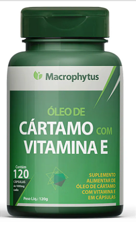 Óleo de Cártamo com Vitamina E - 120 cápsulas de 1000mg  Macrophytus