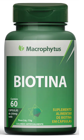 Biotina - 60 cápsulas de 250mg  Macrophytus