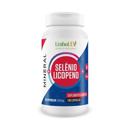 Suplemento mineral Selênio + Licopeno - 500mg 60 cáps LinhoLev