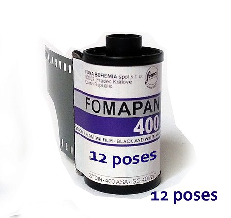 Filme PB FOMAPAN 400 - 12 POSES  - rebobinado - ISO 400