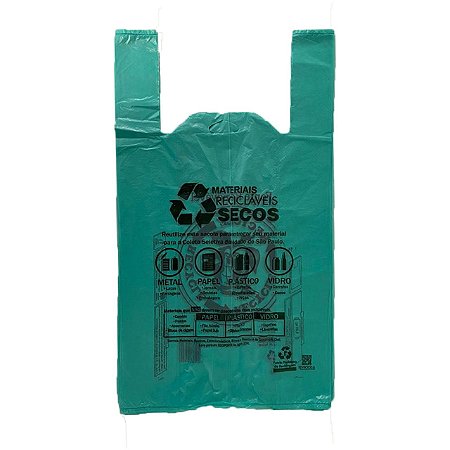 Sacola Plastica 45X55 PMSP Verde Padrão Tipo B - C/ 500 Unidades