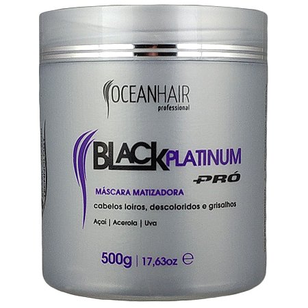 Máscara Capilar Matizadora Black Platinum Pró 500g Ação Nutritiva e Hidratante - Ocean Hair