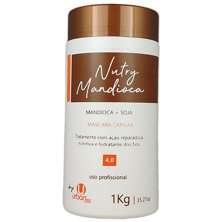 Máscara Nutry Mandioca Óleo de Soja Reparador Recupera Elasticidade Natural Hidrata Recupera Fibra