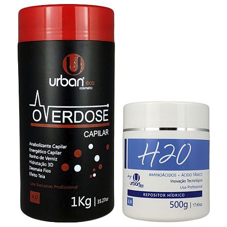 Kit Anabolizante Overdose Banho Verniz + H2O Repositor Hídrico Efeito Liso Transição Capilar