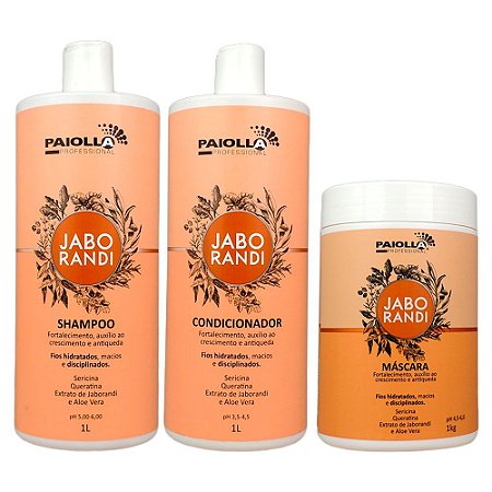 Kit Jaborandi Shampoo Condicionador e Máscara Energizante Auxilia Contra Oleosidade e Queda - Paiolla