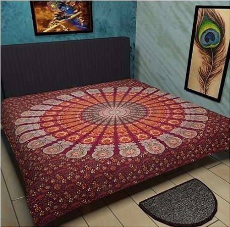 Manta Colcha Casal Queen, Capa de Sofa, Cortina, Tecido Painel Decorativo