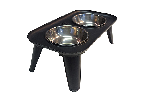 Comedouro Elevado Duplo 350ml Premium Inox Pet Cão Médio