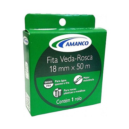 Fita Veda Rosca Teflon 18mm x 50mt Amanco