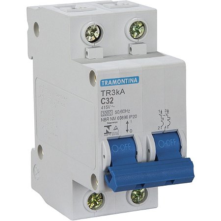 Disjuntor DIN Bipolar TR3KA 2 x 32A Tramontina