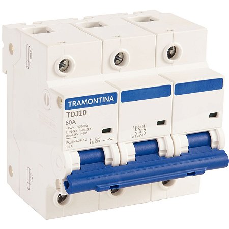 Disjuntor DIN Tripolar TR6KA 3 x 80A Tramontina