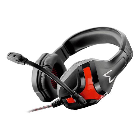 Fone de ouvido Headset Gamer Warrior Harve P2 Stereo Preto Vermelho Confortavel De Qualidade Pra Pc Computador