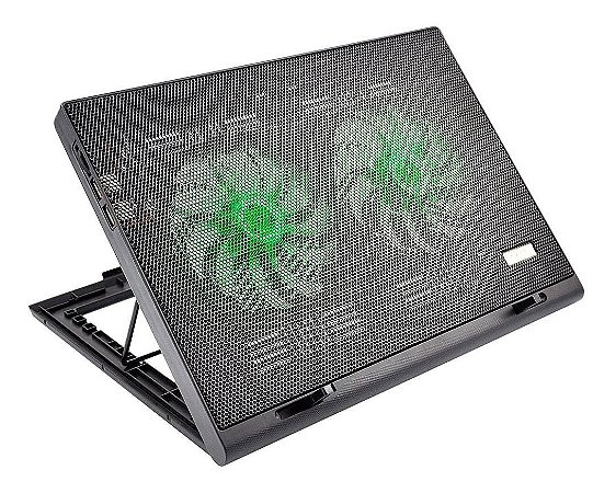 Base de Suporte Portátil Com Cooler Para Notebook de Mesa Cama ou Sofa Power Cooler Gamer Com Led Luminoso da Multilaser AC267