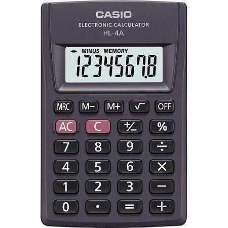 Calculadora de Bolso Preta Casio HL-4A 8 Dígitos