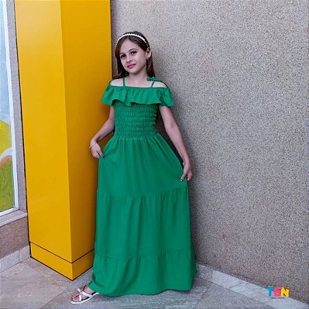 Vestido Juvenil  Longo Feminino Ciganinha vermelho Menina