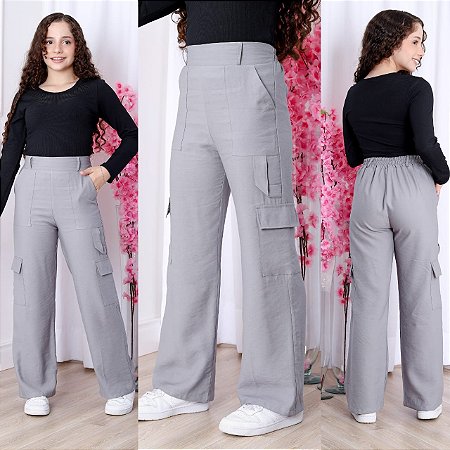 Calça cargo juvenil feminina